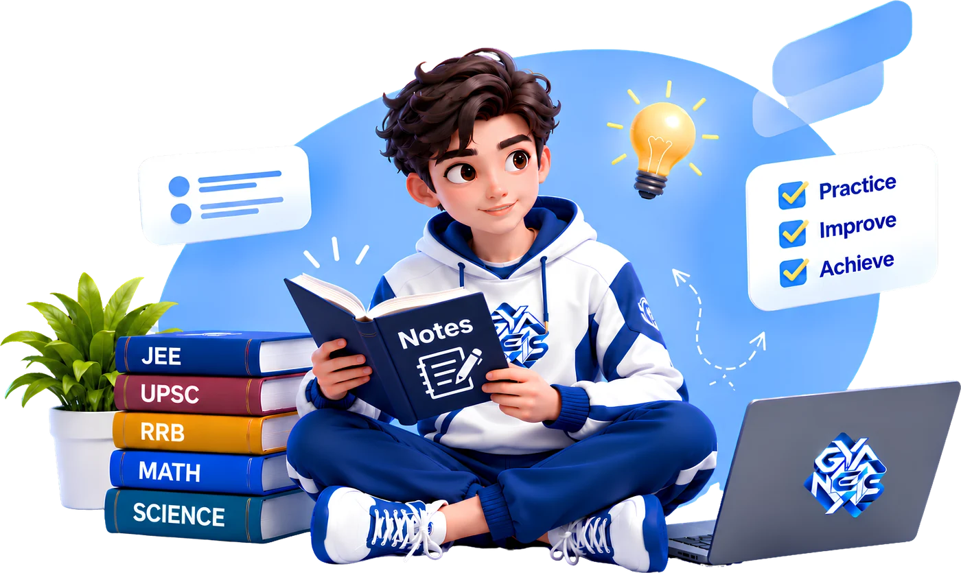 GYANEXIS mascot reading a notes book